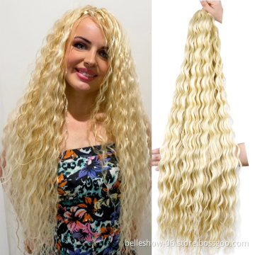 Hot sell Hair 32Inch 100G  synthetic deep wave twist hair extension wavy braiding hair